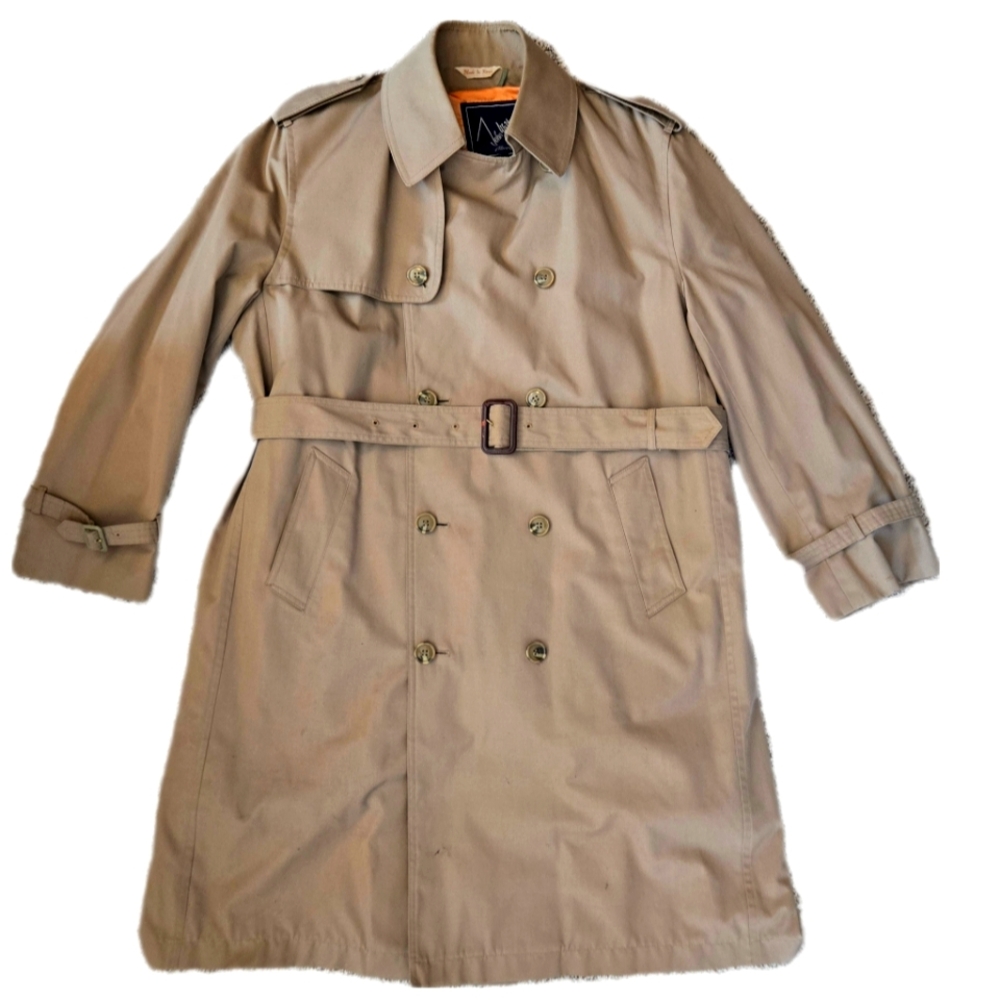 Vintage Original 1990s Men's Executive Tan Trench Coat 42R